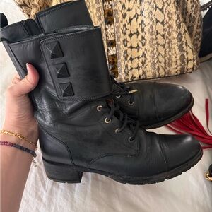 Valentino Rockstud Combat Boots 38 black boot